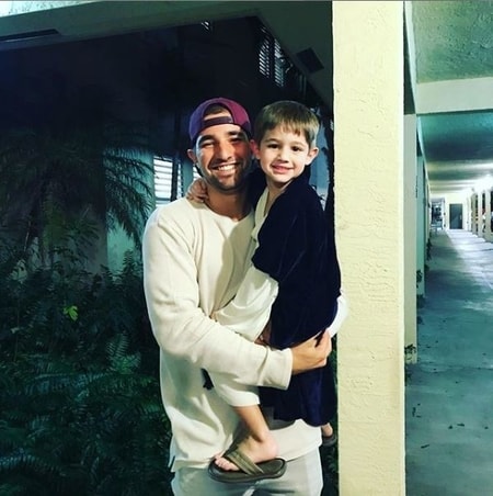 Nicholas Castellanos with his son Liam Castellanos